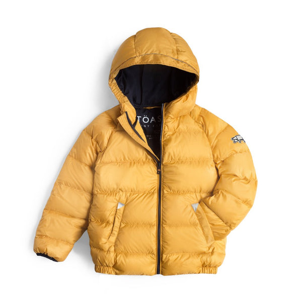  Töastie sustainable puffer jacket for kids ochre