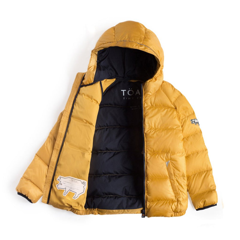  Töastie sustainable puffer jacket for kids ochre